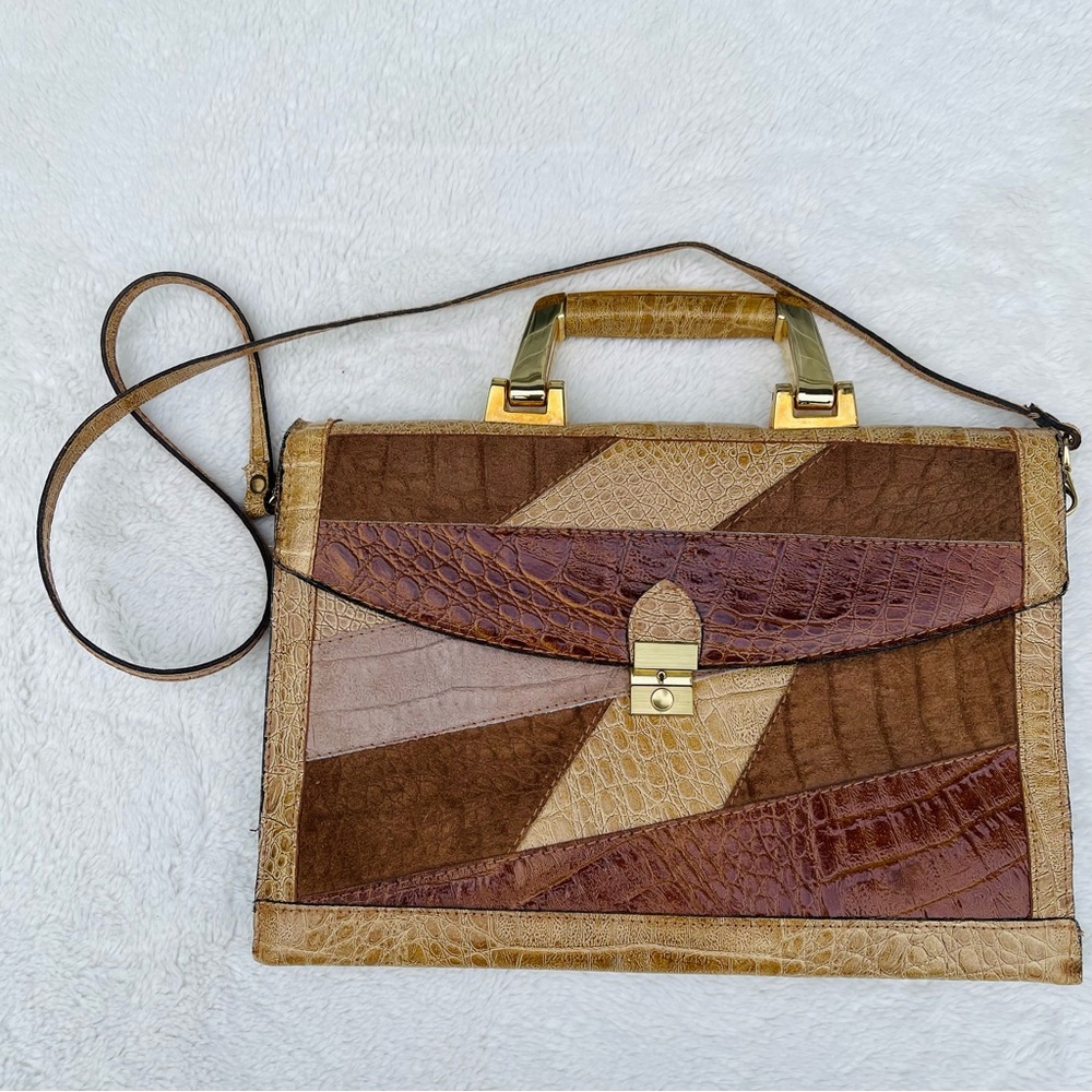 Vintage Sudhaus Leather & Suede Bag tan Ges Gesch Germany